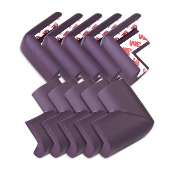 Luvlap Furniture Corner Guard for Baby Safety, 10 Pcs, Pre-Taped 3M Adhesive, Edge Protectors with Childproof Foam Cushions, Baby Proofing, Non Toxic, BPA Free, Brown