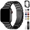 Fullmosa Compatible Apple Watch Band 42mm 44mm 45mm 38mm 40mm 41mm, Stainless Steel iWatch Band with Case for Apple Watch Series 9/8/7/6/5/4/3/2/1/SE/SE2, 38mm 40mm 41mm Black (Watch not Included) Fullmosa Compatible Apple Watch Band 42mm 44mm 45mm 38mm 40mm 41mm, Stainless Steel iWatch Band with Case for Apple Watch Series 9/8/7/6/5/4/3/2/1/SE/SE2, 38mm 40mm 41mm Black (Watch not Included)
