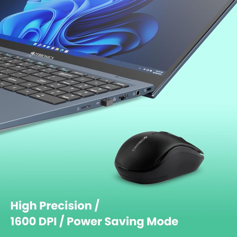 ZEBRONICS Zeb-Dash Plus 2.4GHz High Precision Wireless Mouse with up to 1600 DPI ZEBRONICS Zeb-Dash Plus 2.4GHz High Precision Wireless Mouse with up to 1600 DPI