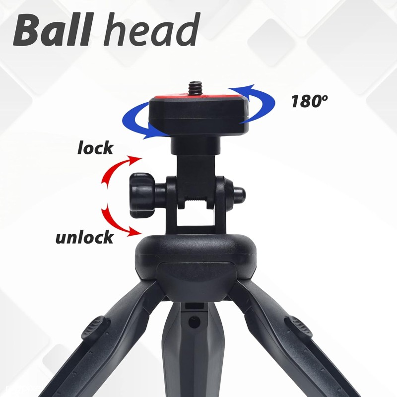 HUMBLE Portable & Extendable Mini Tripod with Mobile Holder for Digital Camera, DSLR, iPhone & Android Smartphones - Black HUMBLE Portable & Extendable Mini Tripod with Mobile Holder for Digital Camera, DSLR, iPhone & Android Smartphones - Black