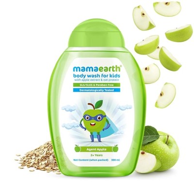 Mamaearth Agent Apple Body Wash For Kids - 300 ml | Infused with Apple Extract and Oat Protein | Gently Cleanses Skin, Dermatologically Tested, SLS/SLES and Paraben Free Mamaearth Agent Apple Body Wash For Kids - 300 ml | Infused with Apple Extract and Oat Protein | Gently Cleanses Skin, Dermatologically Tested, SLS/SLES and Paraben Free