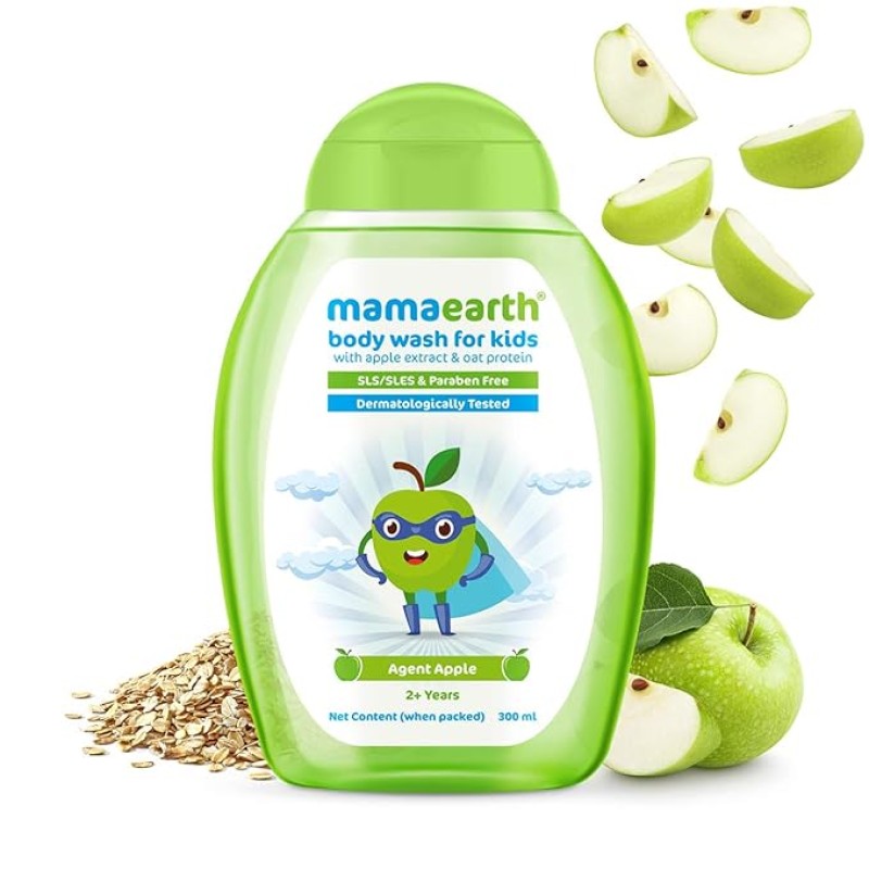 Mamaearth Agent Apple Body Wash For Kids - 300 ml | Infused with Apple Extract and Oat Protein | Gently Cleanses Skin, Dermatologically Tested, SLS/SLES and Paraben Free Mamaearth Agent Apple Body Wash For Kids - 300 ml | Infused with Apple Extract and Oat Protein | Gently Cleanses Skin, Dermatologically Tested, SLS/SLES and Paraben Free