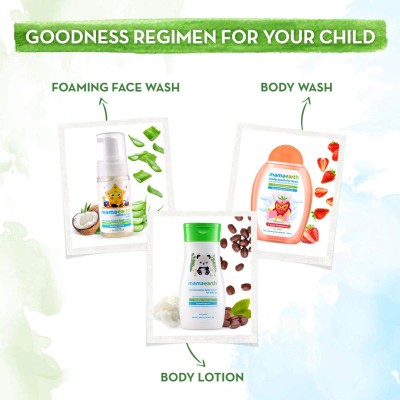 Mamaearth Super Strawberry Body Wash For Kids - 300 ml | Infused with Strawberry and Oat Protein | Gently Cleanses Skin, Dermatologically Tested, SLS/SLES and Paraben Free