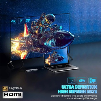 Verilux® USB C Hub Multiport Adapter- 6 in 1 Portable Aluminum Type C Hub with 4K HDMI Output, USB 2.0/3.0 Ports, SD/Micro SD Card Reader Compatible for MacBook Pro 2016-2020, MacBook Air 2018-2020, Type-C Devices Verilux® USB C Hub Multiport Adapter- 6 in 1 Portable Aluminum Type C Hub with 4K HDMI Output, USB 2.0/3.0 Ports, SD/Micro SD Card Reader Compatible for MacBook Pro 2016-2020, MacBook Air 2018-2020, Type-C Devices