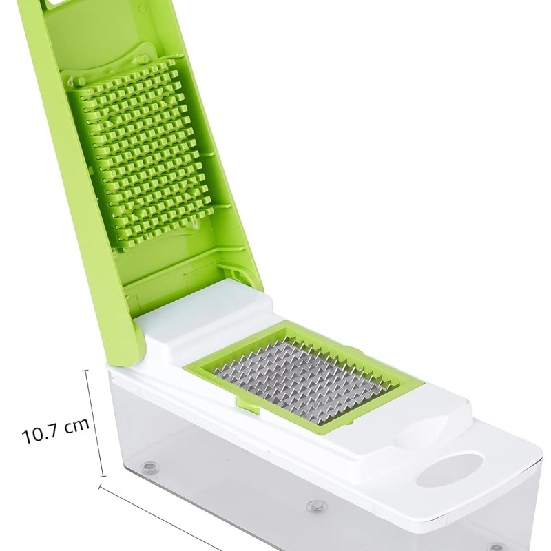 Solimo 11-in-1 Stainless Steel Multipurpose Vegetable and Fruit Chopper, Green Solimo 11-in-1 Stainless Steel Multipurpose Vegetable and Fruit Chopper, Green