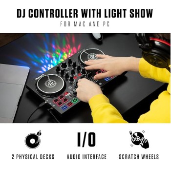 Numark Party Mix II DJ Controller with Built-In Light Show, Black