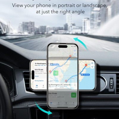 ESR for Magsafe Car Mount, Phone Holder Car Magnetic, Air Vent Car Phone Mount, Compatible with Magsafe iPhone 16/15/14/13/12 Seires, Car Accessories, Charging Not Supported, Black