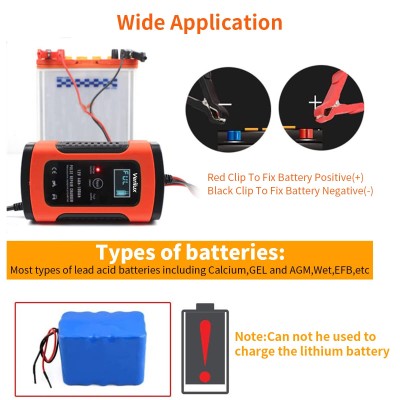 Verilux® Fully Automatic Battery Charger 5A 12V, Car Battery Charger & Maintainer- EU Plugfor Car, Motorcycle, Lawn Mower and More(Red) Verilux® Fully Automatic Battery Charger 5A 12V, Car Battery Charger & Maintainer- EU Plugfor Car, Motorcycle, Lawn Mower and More(Red)