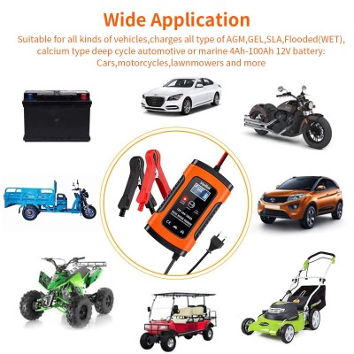 Verilux® Fully Automatic Battery Charger 5A 12V, Car Battery Charger & Maintainer- EU Plugfor Car, Motorcycle, Lawn Mower and More(Red) Verilux® Fully Automatic Battery Charger 5A 12V, Car Battery Charger & Maintainer- EU Plugfor Car, Motorcycle, Lawn Mower and More(Red)