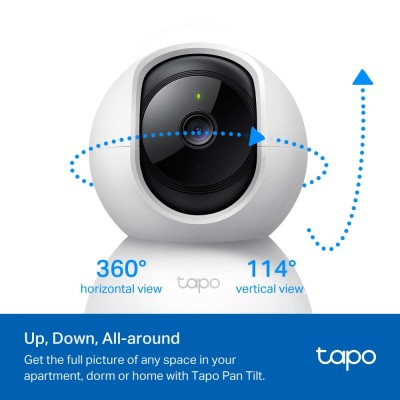 Tapo TP-Link C210 360° 3MP Full HD 2304 X 1296P Video Pan/Tilt Smart Wi-Fi Security Camera | Alexa Enabled | 2-Way Audio| Night Vision| Motion Detection | Indoor CCTV White Tapo TP-Link C210 360° 3MP Full HD 2304 X 1296P Video Pan/Tilt Smart Wi-Fi Security Camera | Alexa Enabled | 2-Way Audio| Night Vision| Motion Detection | Indoor CCTV White