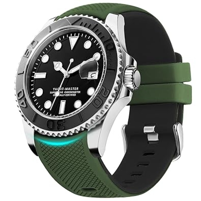 Fullmosa 22mm Watch Bands Compatible with Samsung Galaxy Watch 46mm/Samsung Gear S3 Classic, Huawei Watch GT 2 46mm, White & Black