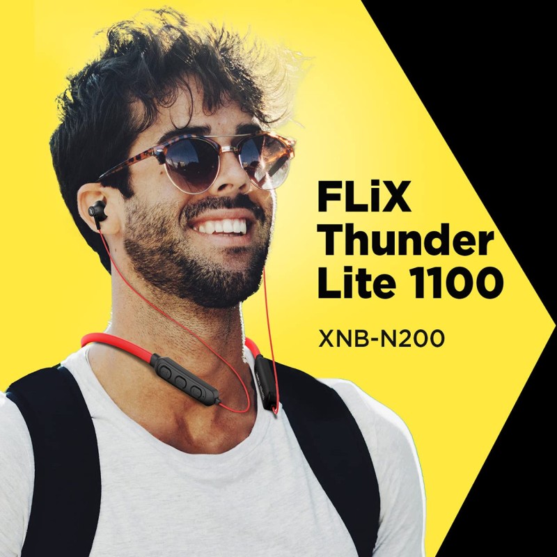 Flix (Beetel) Thunder Lite 1100 Bluetooth Wireless in Ear Earphones with Mic (Red) Flix (Beetel) Thunder Lite 1100 Bluetooth Wireless in Ear Earphones with Mic (Red)