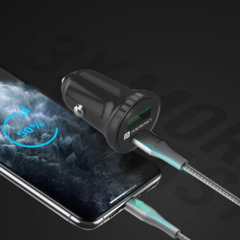 Portronics Car Power Mini, 18W USB Port, Fast Charging Adapter Compatible with Cars for iPhone & Android Smartphone (Black) Portronics Car Power Mini, 18W USB Port, Fast Charging Adapter Compatible with Cars for iPhone & Android Smartphone (Black)
