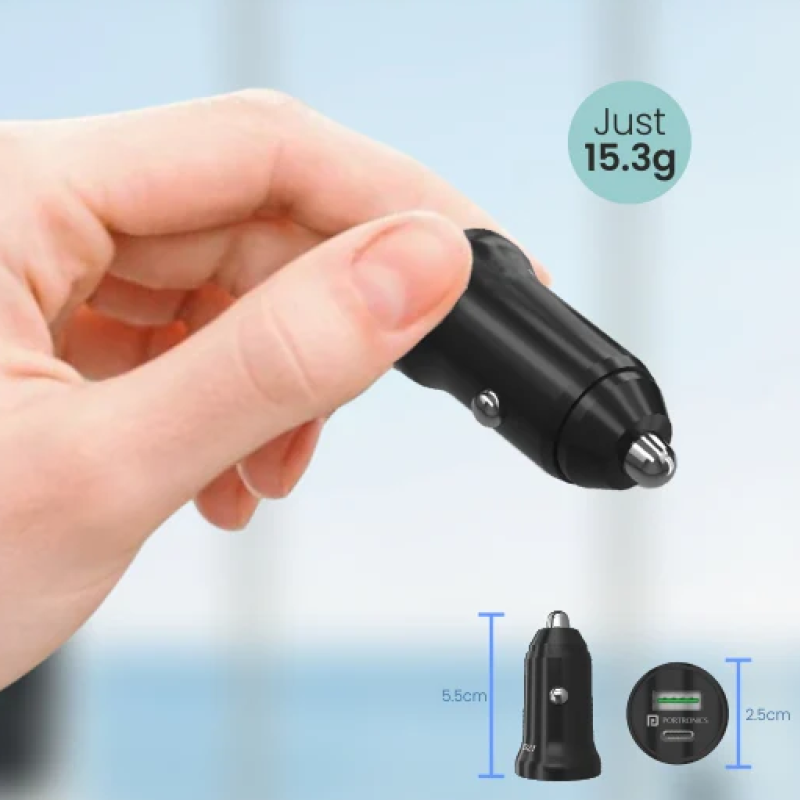 Portronics Car Power Mini, 18W USB Port, Fast Charging Adapter Compatible with Cars for iPhone & Android Smartphone (Black) Portronics Car Power Mini, 18W USB Port, Fast Charging Adapter Compatible with Cars for iPhone & Android Smartphone (Black)