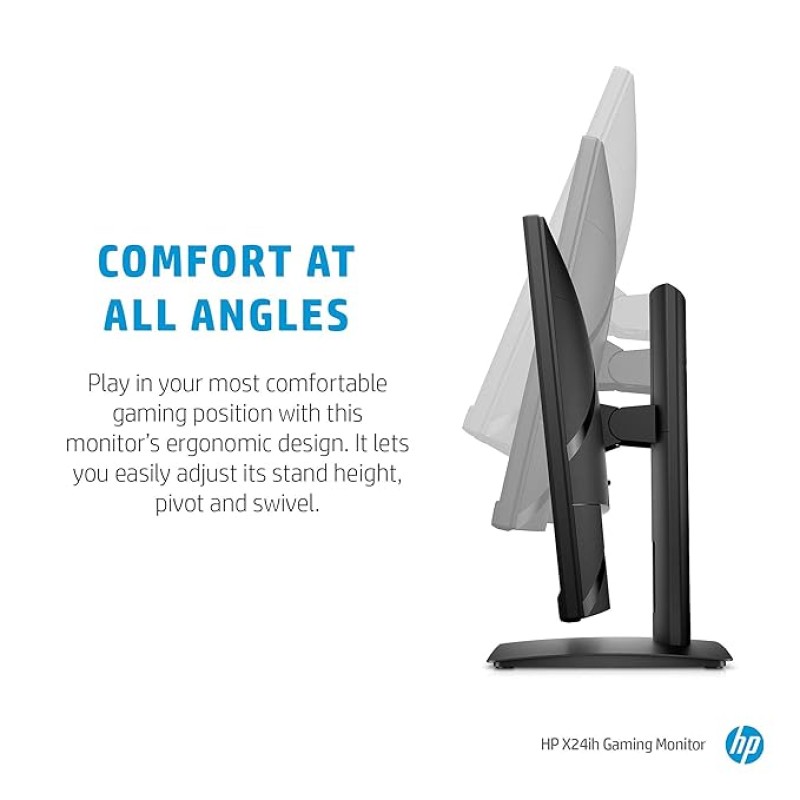 HP X24ih 23.8-inch FHD Gaming Monitor with 350 nits IPS Panel, 144 Hz, Adaptive Sync, 1xHDMI, 1xDP, VESA Mount, Height & Tilt Adjust 13L82AA (Black) HP X24ih 23.8-inch FHD Gaming Monitor with 350 nits IPS Panel, 144 Hz, Adaptive Sync, 1xHDMI, 1xDP, VESA Mount, Height & Tilt Adjust 13L82AA (Black)