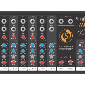 Studiomaster Mini 8 Built-in echo/delay processor with unique E-delay