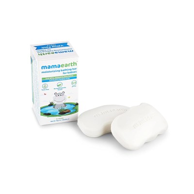Mamaearth Moisturizing Baby Bathing Soap Bar, pH 5.5, with Goat Milk & Oatmeal. Pack of 2, 75gms Each Mamaearth Moisturizing Baby Bathing Soap Bar, pH 5.5, with Goat Milk & Oatmeal. Pack of 2, 75gms Each