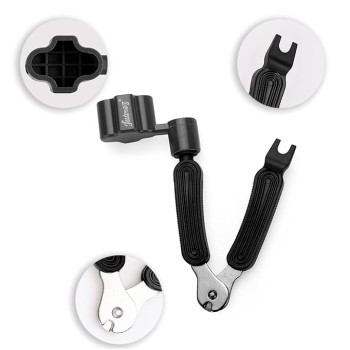 JUAREZ 3-In-1 Guitar String Winder And Cutter, Multifunctional Guitar String Pin Puller, Guitar Repairing and Adjustment Tool, Black (JRSW200BK)