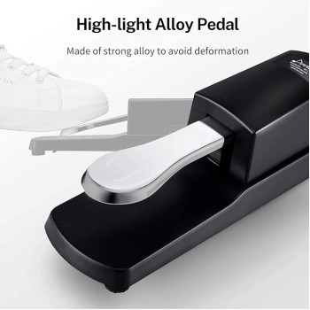 Juarez Piano Sustain Pedal, Keyboard Sustain Pedal for Digital Piano Electronic Keyboard MIDI Synthesizer, Sturdy Durable, with Polarity Switch