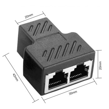 BigPlayer RJ45 Splitter T Adapter 3 Female Coupler 1 Port Female to 2 Port Female socket Y adapter interface Ethernet cable 8P8C extender plug LAN network connector for CAT5, CAT5E, CAT6, CAT7 - Black (MST-1496) BigPlayer RJ45 Splitter T Adapter 3 Female Coupler 1 Port Female to 2 Port Female socket Y adapter interface Ethernet cable 8P8C extender plug LAN network connector for CAT5, CAT5E, CAT6, CAT7 - Black (MST-1496)