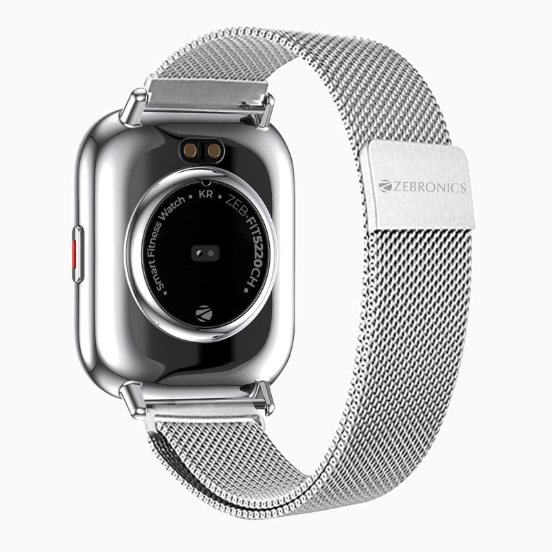 Zebronics Zeb-FIT5220CH Limited Edition Smart Fitness Watch,2.5D Curved Glass 4.4cm Square Display, Metal Body & Strap, SpO2/BP/HR Monitor, IP68 Water Proof, 8 Sports Mode(Silver Rim + Metal Strap) Zebronics Zeb-FIT5220CH Limited Edition Smart Fitness Watch,2.5D Curved Glass 4.4cm Square Display, Metal Body & Strap, SpO2/BP/HR Monitor, IP68 Water Proof, 8 Sports Mode(Silver Rim + Metal Strap)