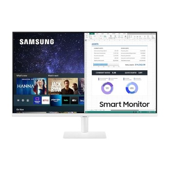 Samsung - Ls32Am501Nwxxl, 32 Inch (80 Cm) 1920 X 1080 Pixels, Led Smart Monitor with Netflix, YouTube, Prime Video and Apple Tv Streaming (White)