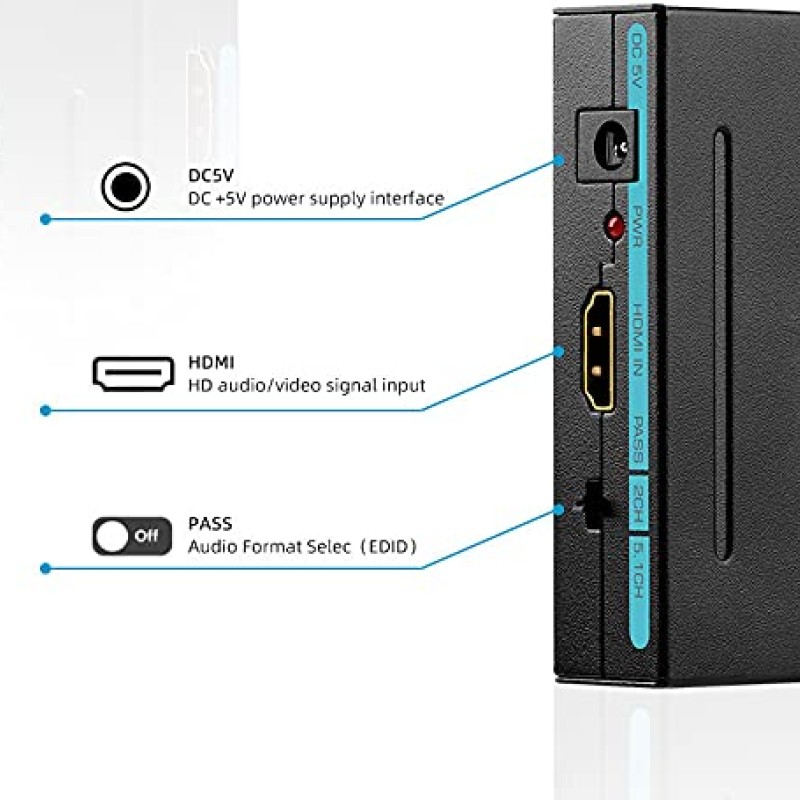Microware 4K HDMI 2.0 Audio Extractor, Support 4K@60HZ YUV 4:4:4 HDR, 3D Compatible, HDMI 2.0 Microware 4K HDMI 2.0 Audio Extractor, Support 4K@60HZ YUV 4:4:4 HDR, 3D Compatible, HDMI 2.0
