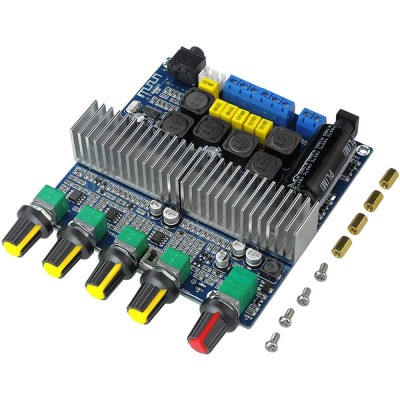 ThreeH Wireless Subwoofer Amplifier Board, Treble and Bass Control, Dual TPA3116D2 Chips for 2.1 Channel High Power (Max 200W) Output ThreeH Wireless Subwoofer Amplifier Board, Treble and Bass Control, Dual TPA3116D2 Chips for 2.1 Channel High Power (Max 200W) Output