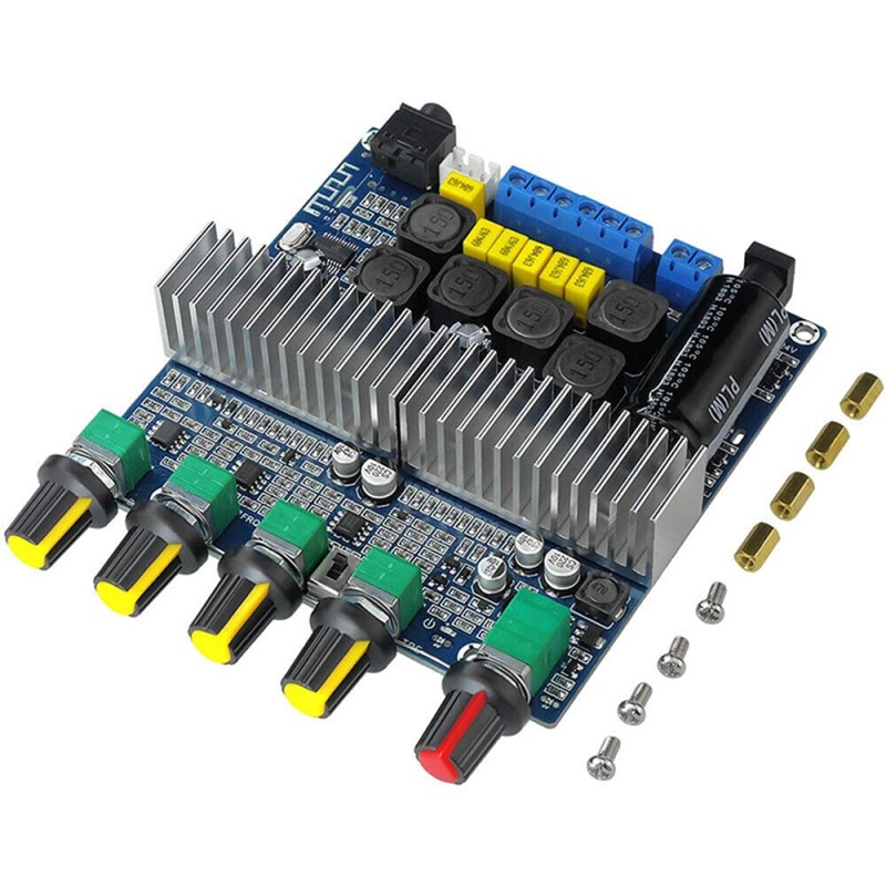 ThreeH Wireless Subwoofer Amplifier Board, Treble and Bass Control, Dual TPA3116D2 Chips for 2.1 Channel High Power (Max 200W) Output ThreeH Wireless Subwoofer Amplifier Board, Treble and Bass Control, Dual TPA3116D2 Chips for 2.1 Channel High Power (Max 200W) Output