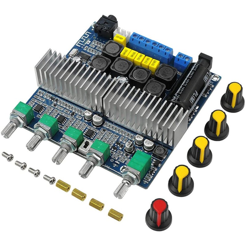 ThreeH Wireless Subwoofer Amplifier Board, Treble and Bass Control, Dual TPA3116D2 Chips for 2.1 Channel High Power (Max 200W) Output ThreeH Wireless Subwoofer Amplifier Board, Treble and Bass Control, Dual TPA3116D2 Chips for 2.1 Channel High Power (Max 200W) Output