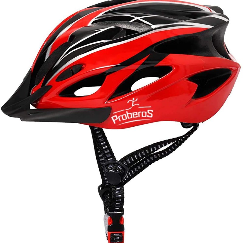 PROBEROS® Bicycle Helmet with Adjustable Lightweight Mountain Helmet for Cycling for Men and Women, Cycling Helmet(Red)