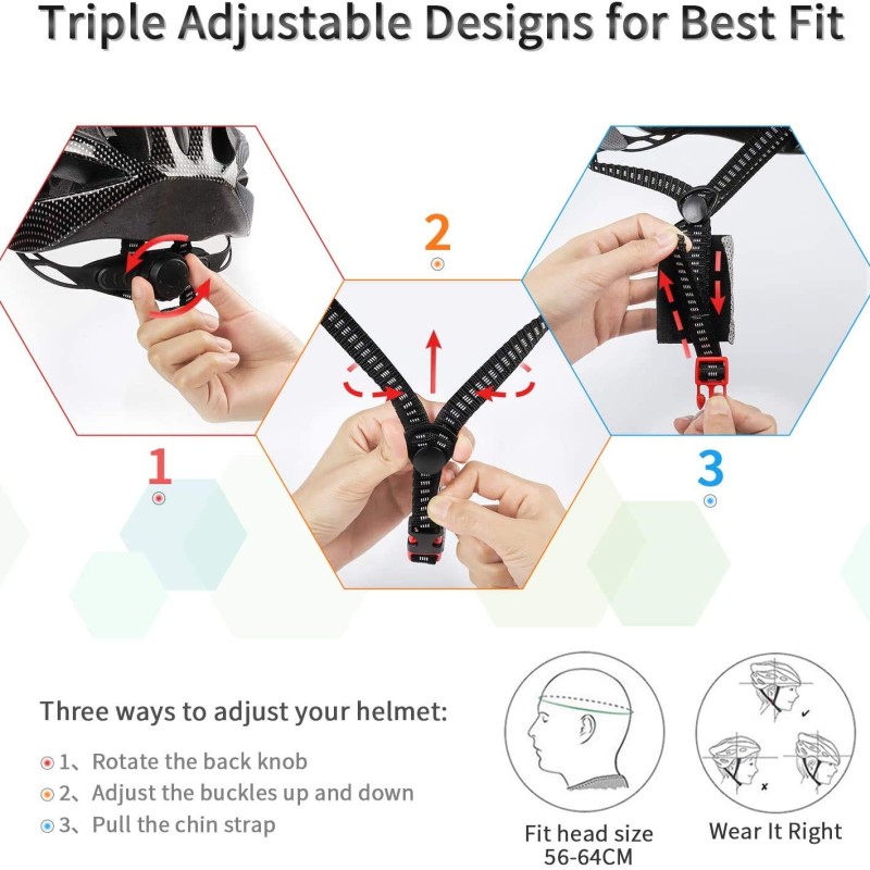 PROBEROS® Bicycle Helmet with Adjustable Lightweight Mountain Helmet for Cycling for Men and Women, Cycling Helmet(Red) PROBEROS® Bicycle Helmet with Adjustable Lightweight Mountain Helmet for Cycling for Men and Women, Cycling Helmet(Red)