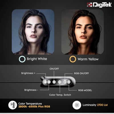 DIGITEK® (DRL-15C RGB) LED RGB Ring Light with Stand for YouTube, Photo-Shoot, Video Shoot, Live Stream, Makeup & More, Compatible with iPhone/Android Phones & Camera DIGITEK® (DRL-15C RGB) LED RGB Ring Light with Stand for YouTube, Photo-Shoot, Video Shoot, Live Stream, Makeup & More, Compatible with iPhone/Android Phones & Camera