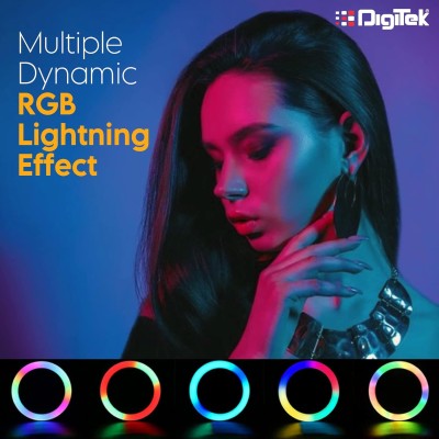 DIGITEK® (DRL-15C RGB) LED RGB Ring Light with Stand for YouTube, Photo-Shoot, Video Shoot, Live Stream, Makeup & More, Compatible with iPhone/Android Phones & Camera DIGITEK® (DRL-15C RGB) LED RGB Ring Light with Stand for YouTube, Photo-Shoot, Video Shoot, Live Stream, Makeup & More, Compatible with iPhone/Android Phones & Camera