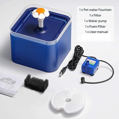 Qpets® Cat Water Fountain with LED Light, 67oz/2.0L, Ultra Quiet Cat Drinking Fountain with Filter, Automatic Pet Water Fountain for Cats and Small Dogs, Blue (Blue Water Fountain) Qpets® Cat Water Fountain with LED Light, 67oz/2.0L, Ultra Quiet Cat Drinking Fountain with Filter, Automatic Pet Water Fountain for Cats and Small Dogs, Blue (Blue Water Fountain)