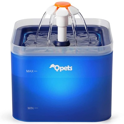 Qpets® Cat Water Fountain with LED Light, 67oz/2.0L, Ultra Quiet Cat Drinking Fountain with Filter, Automatic Pet Water Fountain for Cats and Small Dogs, Blue (Blue Water Fountain) Qpets® Cat Water Fountain with LED Light, 67oz/2.0L, Ultra Quiet Cat Drinking Fountain with Filter, Automatic Pet Water Fountain for Cats and Small Dogs, Blue (Blue Water Fountain)