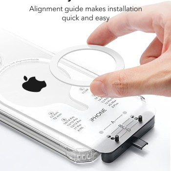 ESR Magnetic Ring 360, Compatible with MagSafe Sticker, Universal Magnetic Conversion Kit for iPhone 16/15/14/13/12/11/X Series, Galaxy Samsung and More, 2 Pack, MagSafe Accessories, White