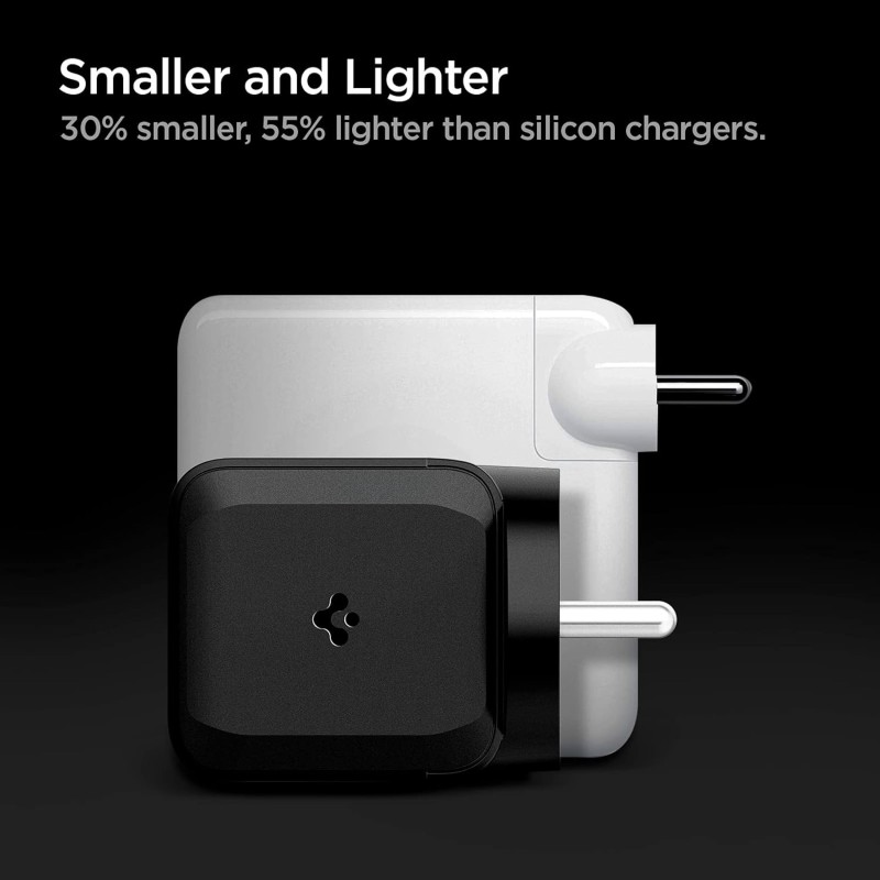 Spigen PE2008 30W Fast GaN 1-Port Fast iPhone Charger Compatible with All C Type Mobile Phones and Devices - Black Spigen PE2008 30W Fast GaN 1-Port Fast iPhone Charger Compatible with All C Type Mobile Phones and Devices - Black