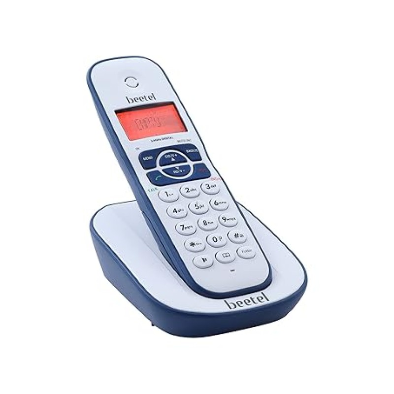 Beetel X73 Cordless 2.4Ghz Cordless Landline Phone with Caller ID Display, 2-Way Speaker Phone with Volume Controls, Auto Answer, Alarm Function, Stylish Design (Blue/White)(X73) Beetel X73 Cordless 2.4Ghz Cordless Landline Phone with Caller ID Display, 2-Way Speaker Phone with Volume Controls, Auto Answer, Alarm Function, Stylish Design (Blue/White)(X73)