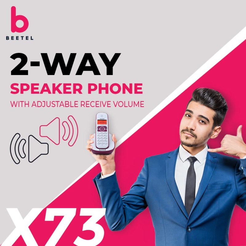 Beetel X73N Cordless 2.4Ghz Cordless Landline Phone with Caller ID Display, 2-Way Speaker Phone with Volume Controls, Auto Answer, Alarm Function, Stylish Design (Red/White)(X73N) Beetel X73N Cordless 2.4Ghz Cordless Landline Phone with Caller ID Display, 2-Way Speaker Phone with Volume Controls, Auto Answer, Alarm Function, Stylish Design (Red/White)(X73N)