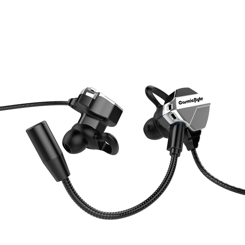 Cosmic Byte CB-EP-04 Gaming Wired in Ear Earphone with Microphone Detachable for PC, PS4, Mobiles, Tablets (Black/Silver) Cosmic Byte CB-EP-04 Gaming Wired in Ear Earphone with Microphone Detachable for PC, PS4, Mobiles, Tablets (Black/Silver)