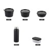 CELLO MF All in One Lunch Box Set of 5 with Bag, Black | 3 Containers with Steel Inner, 1 Plastic Pickle Box and 1 Steel Bottle | Microwave Safe | Insulated Tiffin Ideal for Office, School, College CELLO MF All in One Lunch Box Set of 5 with Bag, Black | 3 Containers with Steel Inner, 1 Plastic Pickle Box and 1 Steel Bottle | Microwave Safe | Insulated Tiffin Ideal for Office, School, College