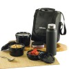 CELLO MF All in One Lunch Box Set of 5 with Bag, Black | 3 Containers with Steel Inner, 1 Plastic Pickle Box and 1 Steel Bottle | Microwave Safe | Insulated Tiffin Ideal for Office, School, College CELLO MF All in One Lunch Box Set of 5 with Bag, Black | 3 Containers with Steel Inner, 1 Plastic Pickle Box and 1 Steel Bottle | Microwave Safe | Insulated Tiffin Ideal for Office, School, College