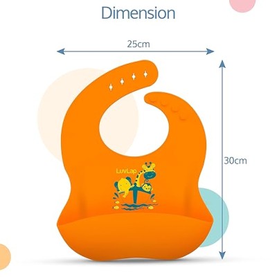 LuvLap Silicone Baby Bib for Feeding & Weaning Babies & Toddlers, Waterproof, Washable & Reusable, Non Messy Easy Cleaning, No Bad Odour, Adjustable Neckline with Buttons LuvLap Silicone Baby Bib for Feeding & Weaning Babies & Toddlers, Waterproof, Washable & Reusable, Non Messy Easy Cleaning, No Bad Odour, Adjustable Neckline with Buttons
