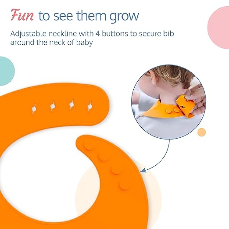 LuvLap Silicone Baby Bib for Feeding & Weaning Babies & Toddlers, Waterproof, Washable & Reusable, Non Messy Easy Cleaning, No Bad Odour, Adjustable Neckline with Buttons LuvLap Silicone Baby Bib for Feeding & Weaning Babies & Toddlers, Waterproof, Washable & Reusable, Non Messy Easy Cleaning, No Bad Odour, Adjustable Neckline with Buttons