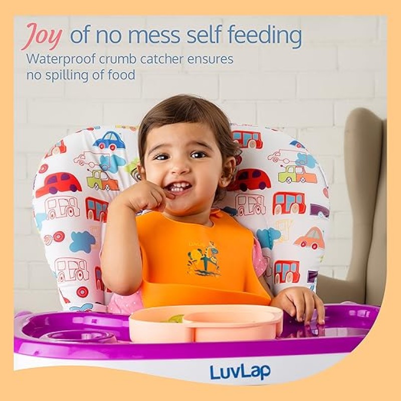LuvLap Silicone Baby Bib for Feeding & Weaning Babies & Toddlers, Waterproof, Washable & Reusable, Non Messy Easy Cleaning, No Bad Odour, Adjustable Neckline with Buttons LuvLap Silicone Baby Bib for Feeding & Weaning Babies & Toddlers, Waterproof, Washable & Reusable, Non Messy Easy Cleaning, No Bad Odour, Adjustable Neckline with Buttons