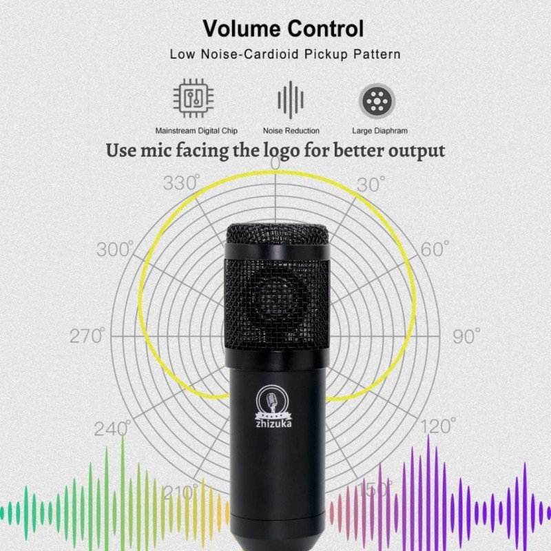 ZHIZUKA Condenser USB Microphone Set V8 Sound Card Mixer Amplifier Voice Changer Audio Interface | Singing Smule Live Streaming Podcast Broadcasting (3.5 Mm Mic + Sound Card, Black) ZHIZUKA Condenser USB Microphone Set V8 Sound Card Mixer Amplifier Voice Changer Audio Interface | Singing Smule Live Streaming Podcast Broadcasting (3.5 Mm Mic + Sound Card, Black)