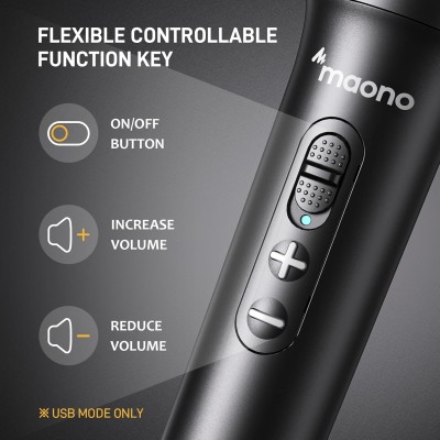 Maono AU-HD300T USB/XLR Dynamic Mic for Singing, PC, YouTube Recording. Professional Microphone with 0-Latency Monitoring, Volume Control, Adjustable Mic Stand, Shock Mount and Pop Filter, Black Maono AU-HD300T USB/XLR Dynamic Mic for Singing, PC, YouTube Recording. Professional Microphone with 0-Latency Monitoring, Volume Control, Adjustable Mic Stand, Shock Mount and Pop Filter, Black