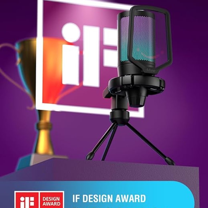 Fifine A6V USB Gaming Condenser Microphone with RGB, Quick Mute, Pop Filter, Shock Mount & Gain Control � Ideal for PC, PS5, Streaming, Discord, Twitch, Podcasts & Videos (Black) Fifine A6V USB Gaming Condenser Microphone with RGB, Quick Mute, Pop Filter, Shock Mount & Gain Control � Ideal for PC, PS5, Streaming, Discord, Twitch, Podcasts & Videos (Black)