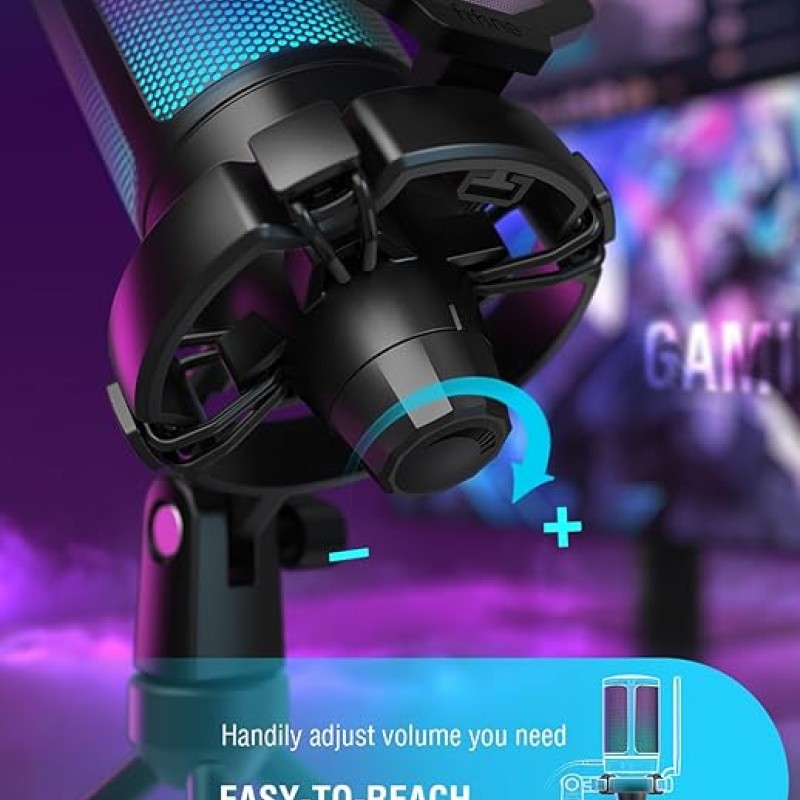 Fifine A6V USB Gaming Condenser Microphone with RGB, Quick Mute, Pop Filter, Shock Mount & Gain Control � Ideal for PC, PS5, Streaming, Discord, Twitch, Podcasts & Videos (Black) Fifine A6V USB Gaming Condenser Microphone with RGB, Quick Mute, Pop Filter, Shock Mount & Gain Control � Ideal for PC, PS5, Streaming, Discord, Twitch, Podcasts & Videos (Black)